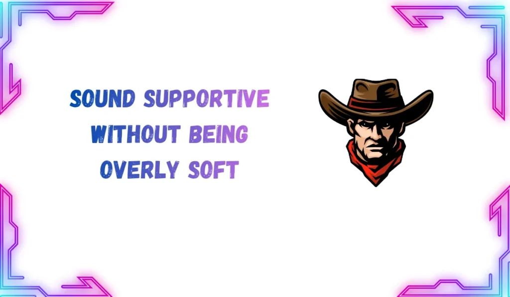 Sound supportive without being overly soft
